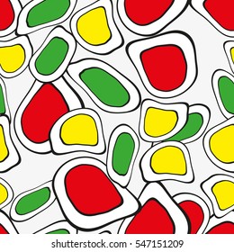 Seamless primitive geometric patterns of minimalism. The era 80's - 90's years design style.