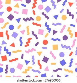 Seamless primitive geometric patterns for tissue and postcards. Trendy hipsters modern color background. Trendy geometric elements card. Vector illustration
