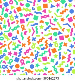 Seamless primitive geometric patterns for tissue and postcards. Trendy hipsters modern color background. Trendy geometric elements card. Vector illustration
