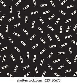 Seamless primitive jumble minimalism patterns. Randomly scattered geometric shapes. Abstract retro background design