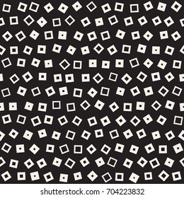 Seamless primitive jumble minimalism patterns. Randomly scattered geometric shapes. Abstract retro background design