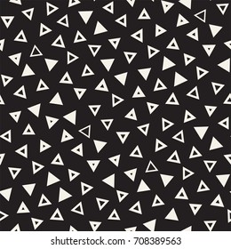 Seamless primitive jumble minimalism patterns. Randomly scattered geometric shapes. Abstract retro background design