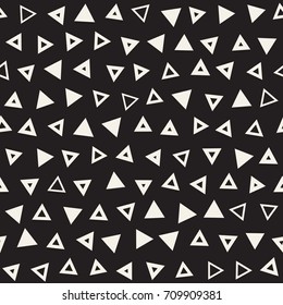 Seamless primitive jumble minimalism patterns. Randomly scattered geometric shapes. Abstract retro background design