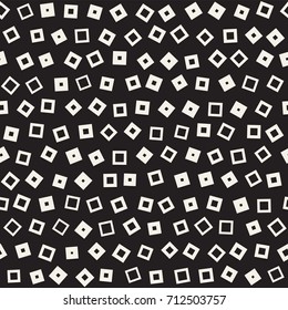 Seamless primitive jumble minimalism patterns. Randomly scattered geometric shapes. Abstract retro background design