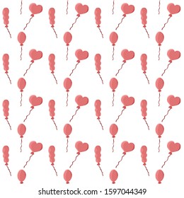 Seamless primitive retro background with party balloons of different colors ideal
