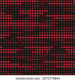 seamless print abstraction from krgs of different shapes. red circles on a black background. mesh of circles for clothing or print or background