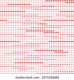 seamless print abstraction from krgs of different shapes. red circles on a white background. mesh of circles for clothing or print or background