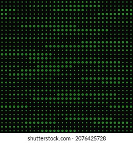 seamless print abstraction from krgs of different shapes. green circles on a black background. mesh of circles for clothing or print or background