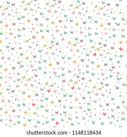 Seamless print with butterflies. Cute background for design of fabric, paper, wrappers and wallpaper.eps 10.