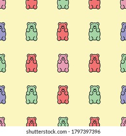 Impresión sin fisuras de osos de peluche de colores