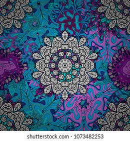 Seamless Print. Cute fabric pattern. Flat doodles. Design. Vector illustration.