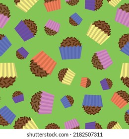 “Brigadeiros”  seamless print design. Colorful.