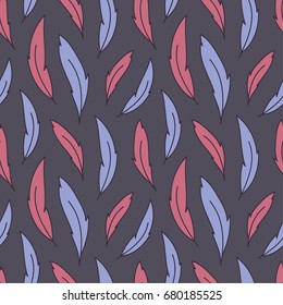 seamless print design pattern with feathers