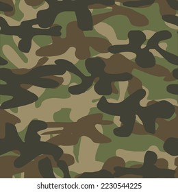 Seamless Print. Khaki Camo Print. Digital Urban Camouflage. Tree Grey Grunge. Vector Green Pattern. Abstract Camo Brush. Seamless Vector Camoflage. Hunter Woodland Camouflage. Brown Fabric Pattern.