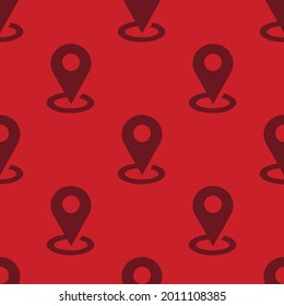 Seamless print with location icon. Vector.