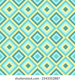 Seamless print pattern with squares colorful multicolor retro style background 60s vector illustration simple wallpaper art decor design geometric