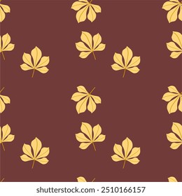 Seamless print pattern wallpaper background with leaves vector illustration botanic nature texture for paper, textile etc