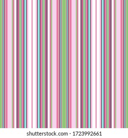 Nahtloser Druck, vertikale Streifen und Linien verschiedener Breiten. Eine harmonische Kombination aus Rosa, Gelb-Grün, Blau und Türkis. Ideal für jedes Ihrer mutigen Designs oder Projekte.