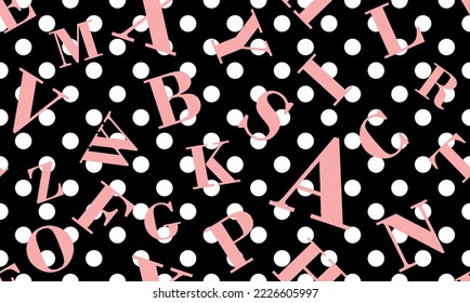 Patrón de impresión sin problemas a partir de letras alfabéticas, Ilustración vectorial.