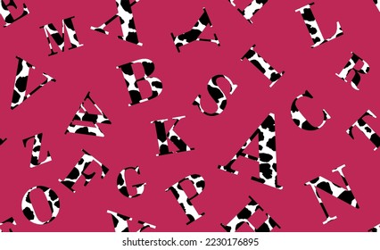 Seamless printing pattern from alphabet. Vector Illustration.