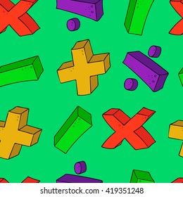 seamless psttern cartoon math symbols