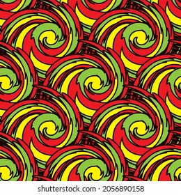 Seamless Psychedelic Design Pattern for Fabric and Textile Print