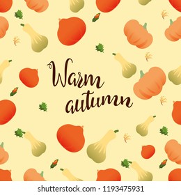 Seamless pumpkin abstract pattern with title