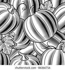 Fondo de calabaza sin soldadura blanco y negro. Vector