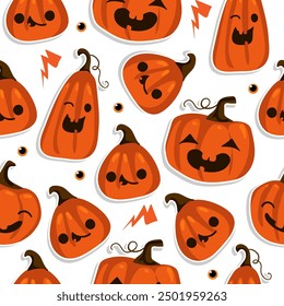 Patrones de cara de calabaza sin costuras patrones de halloween