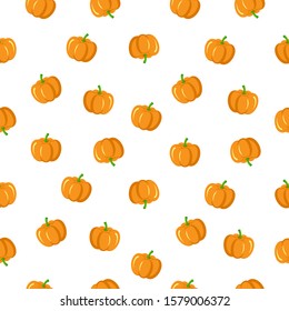 Seamless pumpkin icon. Pumpkin vector pattern background