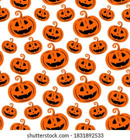 seamless pumpkin pattern and background vector illustration