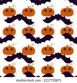 seamless pumpkin pattern flying on a white background can be used for wrapping paper