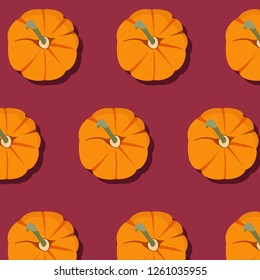 Seamless pumpkin pattern. Vector illustration.