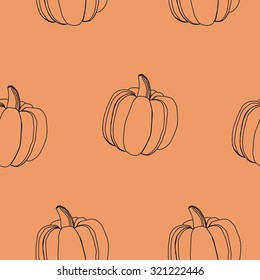 seamless pumpkin vector pattern design