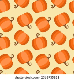 Seamless pumpkin vector pattern, Halloween background