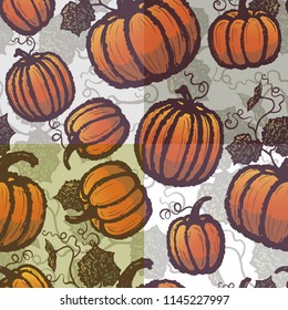 Seamless pumpkins pattern