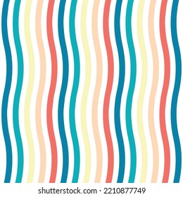 Seamless punchy pastel colors line wave.Line pattern seamless background