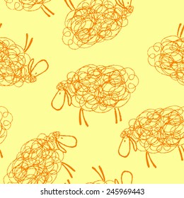 Seamless Purly sheeps pattern 