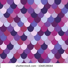 Seamless purple abstract pattern. Fish scales. Waves. Vector illustration.