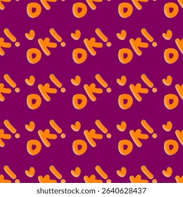 seamless purple background with orange color of typography
