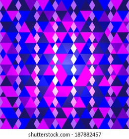 Seamless Purple Background with triangle shapes. Vector.