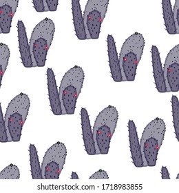 Seamless purple cactus background. Cactus. Pastel colors. Hand-drawn in the Scandinavian style. Design for children, for illustrations, backgrounds, Wallpapers, notebooks, stickers, textiles.