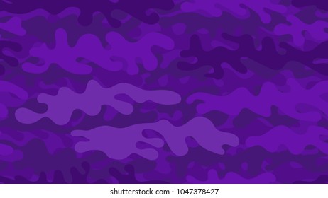 Seamless purple camouflage pattern. Repeating military clothing texture.