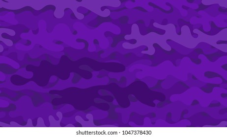 Seamless purple camouflage pattern. Repeating military clothing texture.