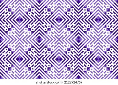 Seamless Purple Ethnic Geometric Ikat Tile