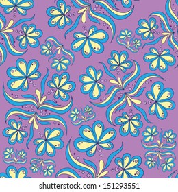Seamless purple  floral background stylized, vector