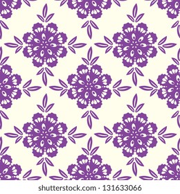 Seamless purple floral ornamental pattern