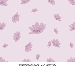 Seamless purple floral pattern designed for fabric, walls and more.