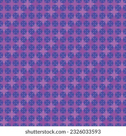 Seamless Purple Flower Plaid Gingham Pattern, Background. Tablecloth, Picnic mat wrap paper, Mat, Fabric, Textile, Scarf.