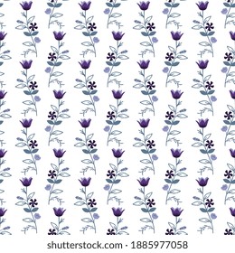 Seamless purple flowers decorative pattern